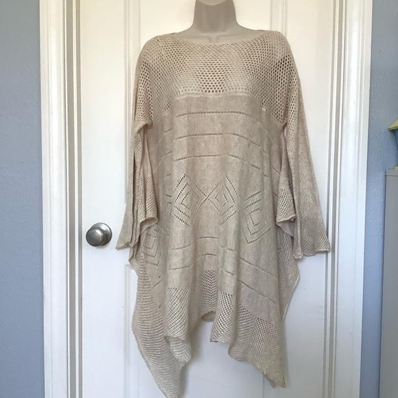 NWT Ciel Bohemian Sweater Shrug Pullover M Southwestern Beige Boho Knit - Picture 2 of 10